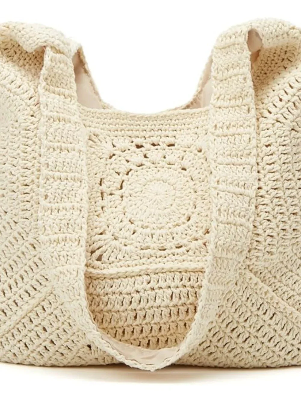 Women Large Straw Beach Bag Casual Bucket Tote Summer Woven Handbag Shoulder Bag_5